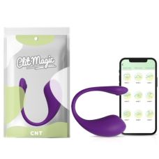 Вибратор вагинальный с отростком для клитора с управлением со смартфона фиолетового цвета Cnt Take Over The Insider 