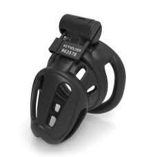 Пояс верности с 3D дизайном мужской из пластмассы или нержавеющей медицинской стали черного цвета Bdsm4u Cage C