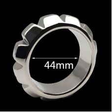 Фиксатор для члена БДСМ из нержавеющей стали серебристого цвета Bdsm4u размер Medium диаметр 44 мм