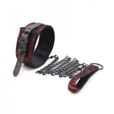 Ошейник БДСМ с поводком Red Bondage Neck Collar