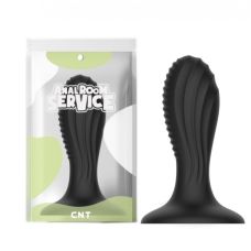 Анальная пробка с ребрышками черного цвета Cnt Dilophosaurus 