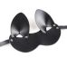 Маска на глаза из исскуственной кожи с ушками Kitty Bondage Mask черного цвета