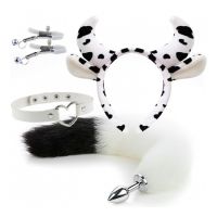 Комплект аксесуарів для дорослих ігор БДСМ Cow Dalmatian Set