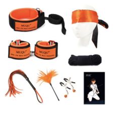 Набір для БДСМ червоно чорного кольору Bdsm4u 7 предметів