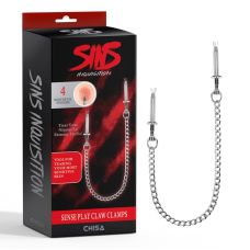 Зажимы для сосков на цепочке БДСМ из нержавеющей стали серебристого цвета Chisa 