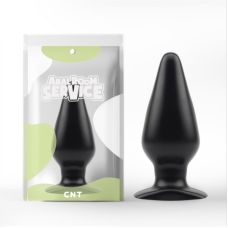 Анальная пробка конусообразная черного цвета Cnt Anal Pleasure размер Medium