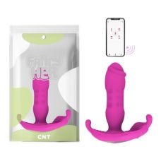 Вибратор вагинальный с отростком для клитора с управлением со смартфона для скрытого ношения розового цвета Cnt App Version