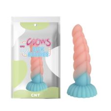 Светящийся фаллоимитатор с ребрышками на присоске цветной Cnt Twine