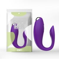 Вибратор для пары вагинальный с отростком для клитора силиконовый фиолетовый цвета Cnt 