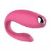Вибратор для пары вагинальный с отростком для клитора силиконовый малинового цвета Cnt 