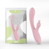 Вибратор вагинальный с отростком с ушками для клитора розового цвета Cnt Sweet Dear