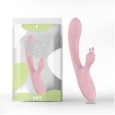 Вибратор вагинальный с отростком с ушками для клитора розового цвета Cnt Sweet Dear