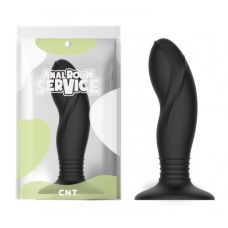 Анальная пробка с ребрышками черного цвета Cnt Warrior Anal №6 длина 140 мм