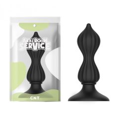 Анальная пробка волнообразная с ребрышками черного цвета Cnt Swirling № 2