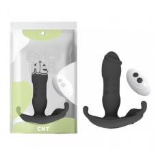 Вибратор вагинальный с отростком для клитора с пультом ДУ для скрытого ношения черного цвета Cnt 