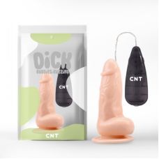 Вибратор реалистичный на присоске телесного цвета с пультом управления Cnt Rose Romance Blow Nub