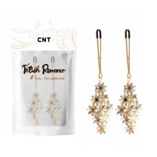 Зажимы для сосков с силиконовыми черными наконечниками и золотистым украшением Cnt