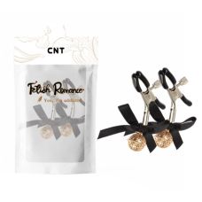 Зажимы для сосков с силиконовыми черными наконечниками и золотыми шариками Cnt