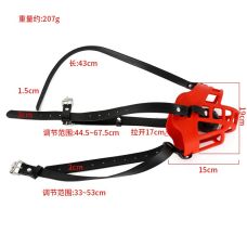 Силиконовая маска намордник для рта с сетчатым шариком БДСМ из искусственной кожи красно черного цвета Bdsm4u