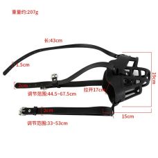 Силиконовая маска намордник для рта с сетчатым шариком БДСМ из искусственной кожи черного цвета Bdsm4u