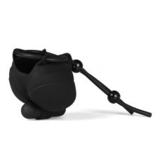 Ерекційне ласо з мішечком для мошонки з вібрацією чорного кольору Bdsm4u