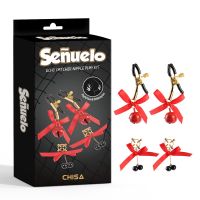 Затискачі для сосків золотистого кольору прикрашені червоними бантиками Chisa Echo Catcher 2 комплекти