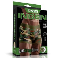 Шорти камуфляжні для страпону кольору хакі Lovetoy розмір Small