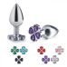 Металевий анальний затор із прозорим каменем Metal Clover Butt Plug Jewelry Small