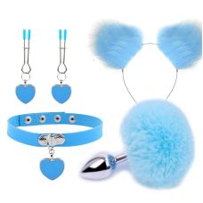 Нежный комплект для БДСМ игр Fur Sexy Kit голубой