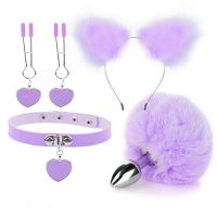 Ніжний комплект для ігор БДСМ Fur Sexy Kit фіолетовий