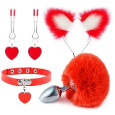 Червоний ніжний комплект БДСМ Fur Sexy Kit