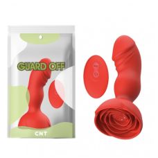 Анальна пробка з вібрацією та пультом керування Butt Blossom червона