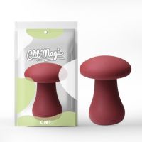 Клиторальный мини вибратор из силикона 3D Design Oyster Mushroom красного цвета