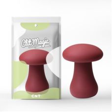 Клиторальный мини вибратор из силикона 3D Design Oyster Mushroom красного цвета