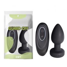 Анальная вибропробка с подсветкой на пульте ДУ Rainbow Light Plug черная