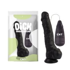 Вибратор реалистичный на присоске и с пультом управления Cnt Sex Pleaser Vibrating Dildo  черный