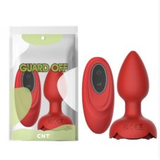 Анальная вибропробка с ПУ и подсветкой Rainbow Light Rose Plug красная