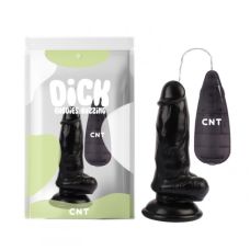 Вибратор реалистичный на присоске коричневого цвета с пультом управления Cnt Beginner Dildo