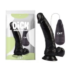 Вібратор реалістичний на присосці чорного кольору з пультом керування Cnt The Master Dildo
