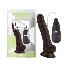 Вібратор реалістичний на присосці з пультом керування Cnt Super Realistic Vibrating Dildo коричневий