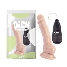 Вибратор реалистичный на присоске телесного цвета с пультом управления Cnt