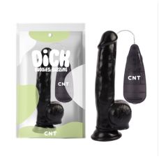 Вібратор реалістичний на присосці із пультом Cnt Stud Realistic Vibrating Dong 8.2 чорного кольору