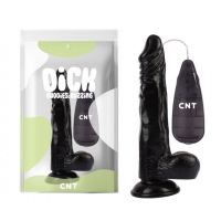 Вибратор реалистик на присоске с пультом управления Cnt Vibrating Beginner Dildo черного цвета
