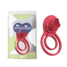Эрекционное кольцо с вибростимулятором для клитора Rose Dual Power Ring красный