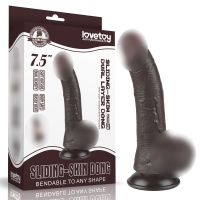 Реалистичный фаллоимитатор на присоске Sliding Skin Dual Layer Dong 7.5 коричневый