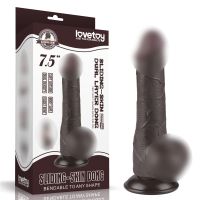 Фаллоимитатор реалистик на присоске Sliding Skin Dual Layer Dong 7.5 коричневый