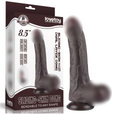 Реалістичний фалоімітатор на присосці Sliding Skin Dual Layer Dong 8.5 коричневий