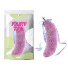 Анальная металлическая пробка с фиолетовым хвостом  Agile Foxs Tail Plug 18.5