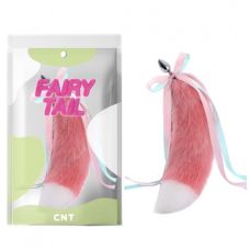 Анальная пробка из металла с меховым хвостом Bicolor Foxs Tail Plug розовый