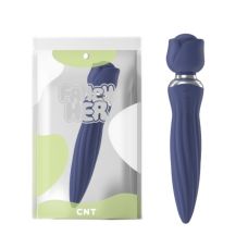 Вибромассажер Ванд в форме микрофона для стимуляции клитора синего цвета Cnt Rose Dancer